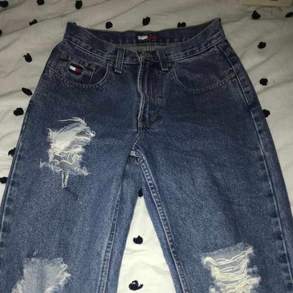 tommy hilfiger ripped jeans womens